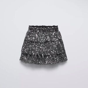 Zara Sequin Black Mini Skirt